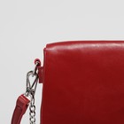 Сумка женская на молнии, 3 отдела с перегородкой, наружный карман, длинный ремень, цвет красный - Фото 4