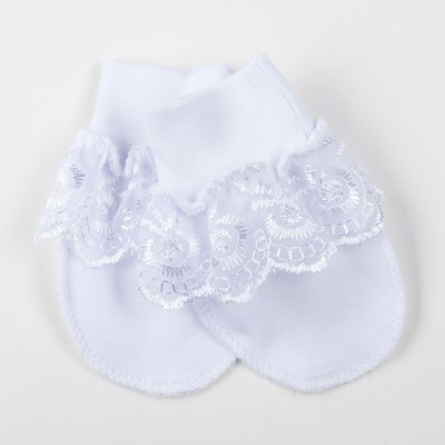 Царапки с кружевом, цвет белый