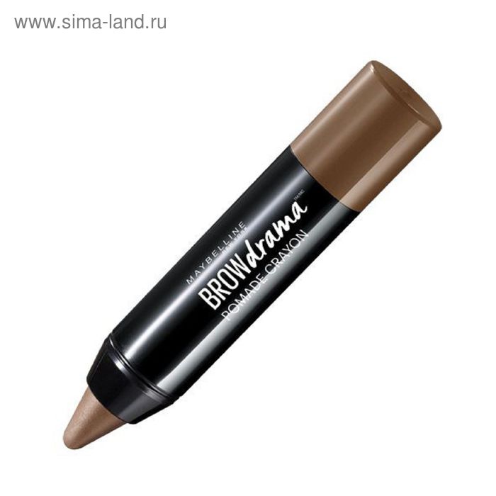 Восковый карандаш-стик для бровей Maybelline Brow Drama Pomade, оттенок 02, коричневый - Фото 1