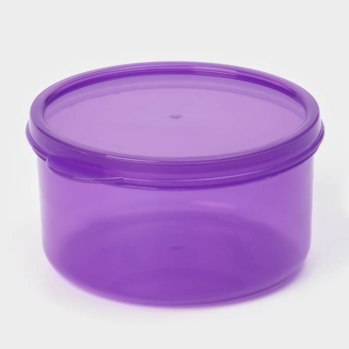 Контейнер круглый Доляна, пищевой, 300 мл, цвет фиолетовый - Фото 1