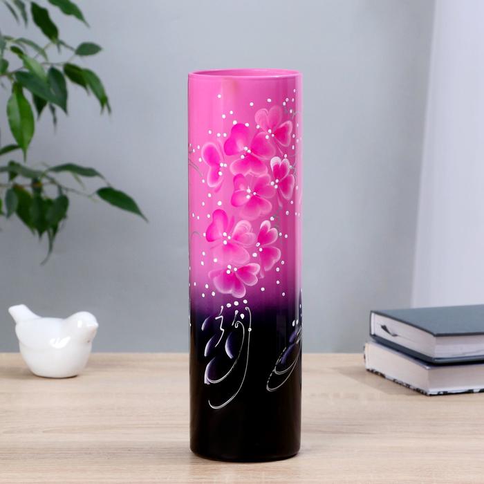 Ваза «Дивная», h=26.5 см, стекло, розовая - Фото 1