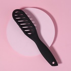 Расчёска массажная, прорезиненная, вентилируемая, 4 × 24 см, цвет чёрный - Фото 4