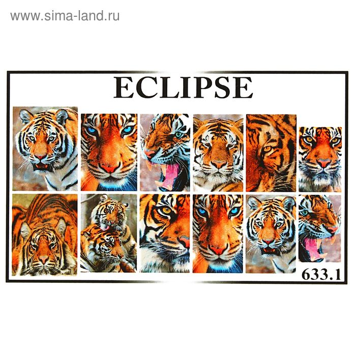 Слайдер-дизайн для маникюра "Тигр", 633.1, разноцветный - Фото 1