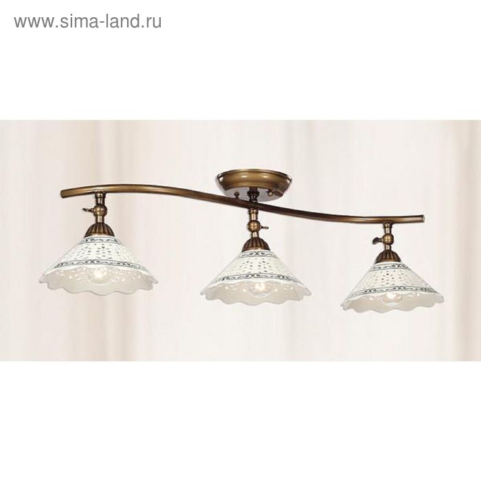Люстра "Аманда" 3 лампы 60W Е27 бронза керамический плафон 20х71 см - Фото 1