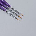 Набор кистей для дизайна ногтей, 3 шт, 13,5 см, цвет сиреневый/белый - Фото 2