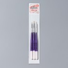 Набор кистей для дизайна ногтей, 3 шт, 13,5 см, цвет сиреневый/белый - Фото 5