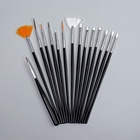 Набор кистей для наращивания и дизайна ногтей, 15 шт., чёрный - Фото 3