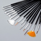 Набор кистей для наращивания и дизайна ногтей, 15 шт., чёрный - Фото 4