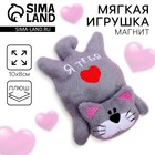 Мягкая игрушка-магнит «Я тебя люблю», кот - Фото 1