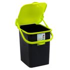 Контейнер для мусора с крышкой 18 л "Пуро", цвет чёрный/салатовый - Фото 2