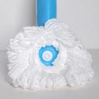 Швабра для мытья пола с распылителем Доляна, насадка из микрофибры 17×17 см, металлическая ручка 129 см, цвет МИКС - Фото 3