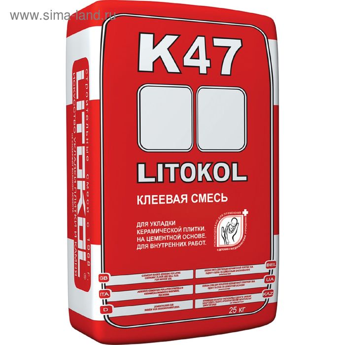 Клей для плитки LitoKol К47, 25 кг - Фото 1