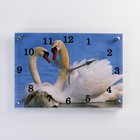 Часы-картина настенные, интерьерные "Лебеди", бесшумные, 25 х 35 см - фото 10219576