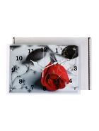 Часы=картина настенные, интерьерные «Красная роза на сером», бесшумные, 25×35 см 1639573