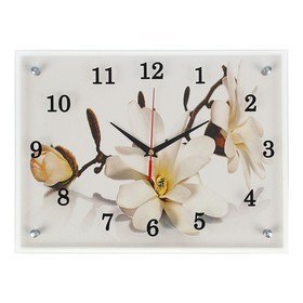 Часы-картина настенные, интерьерные "Орхидея", бесшумные, 30 х 40 см, микс