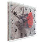 Часы-картина настенные, интерьерные "Красная роза", бесшумные, 30 х 40 см - Фото 2