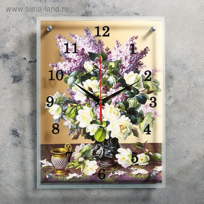 Часы настенные, серия: Цветы, "Букет сирени", 30х40 см - Фото 1