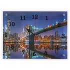 Часы-картина настенные, интерьерные "Бруклинский мост", бесшумные, 30 х 40 см - фото 321654746