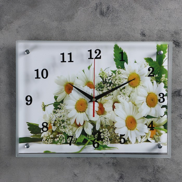 Часы-картина настенные, серия: Цветы, &quot;Ромашки&quot;, 30х40 см