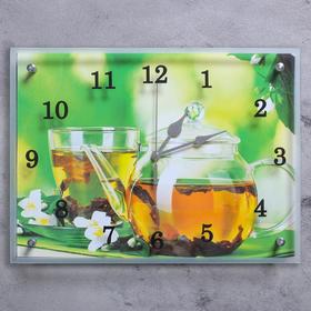 Часы-картина настенные, серия: Кухня, "Чайничек чая", 30х40 см