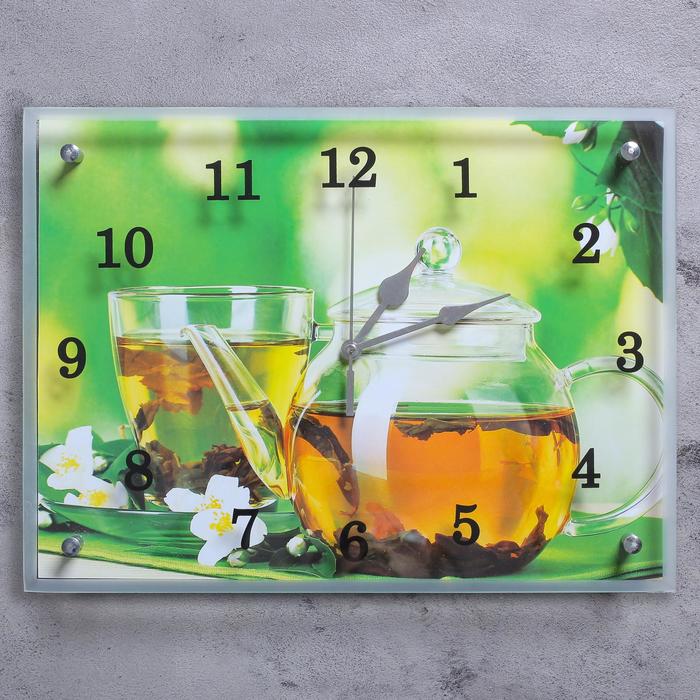 Часы-картина настенные, серия: Кухня, &quot;Чайничек чая&quot;, 30х40 см
