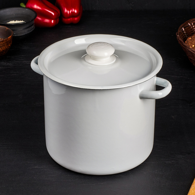 Кастрюля эмалированная, 5.5 л, d=24 см, цилиндрическая, цвет МИКС