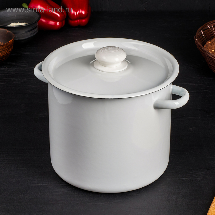 Кастрюля эмалированная, 5.5 л, d=24 см, цилиндрическая, цвет МИКС - Фото 1