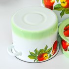 Набор эмалированных кастрюль «Дары лета», 3 шт.: 2 л, 3.5 л, 5.5 л, белый, зелёный - Фото 3