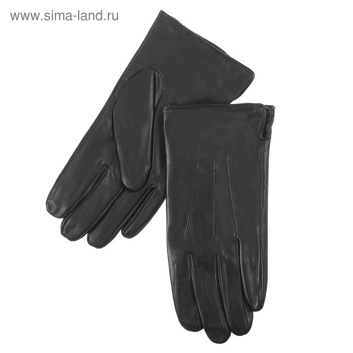 Перчатки мужские, подклад - искусственный мех, р-р 10, чёрные - Фото 1