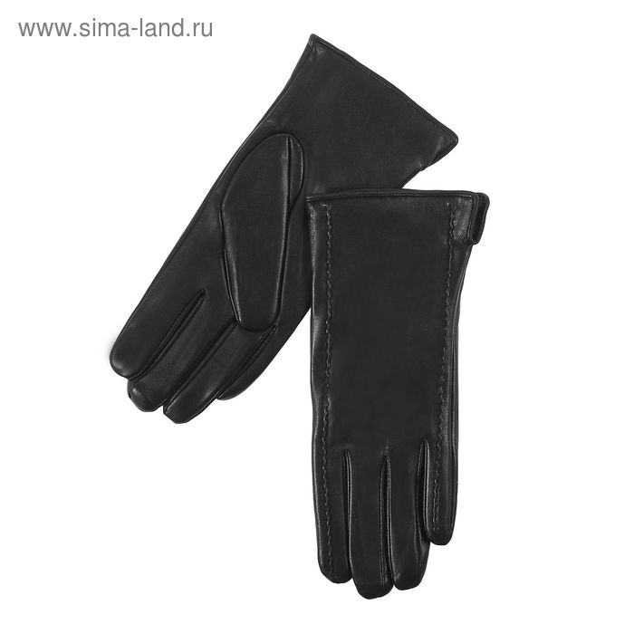 Перчатки женские, подклад - искусственный мех, р-р 8,5, чёрные - Фото 1