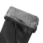 Перчатки женские, гладкие, подклад - искусственный мех, р-р 7, чёрные - Фото 2