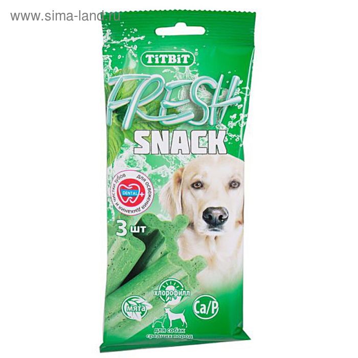 Снеки TitBit Fresh для средних собак, с мятой и хлорофиллом - Фото 1