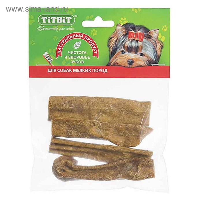 Лакомство TitBit для собак, вымя говяжье, мягкая упаковка, 45 г. - Фото 1