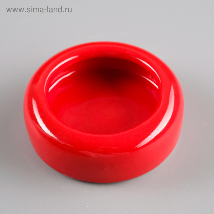 Миска керамическая для грызунов малая, 20 мл, красная - Фото 1