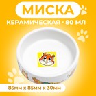 Миска для грызунов «Лакомство», 80 мл, 8.5×3 см, керамика, белая - Фото 1