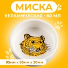 Миска керамическая для грызунов "Сытая мордочка" 80 мл 8,5 х 3 см 1302262 - фото 10219698