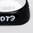 Миска для кошек «Пижон. КОТЭ», 200 мл, 13×4.5 см, керамика, чёрная - Фото 4