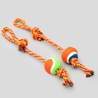 Игрушка тренировочная канатная, до 125 г, до 45 см, с мячом, цвет МИКС - Фото 7