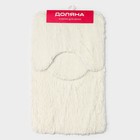 Набор ковриков для ванной и туалета Доляна «Плюшевый», 3 шт, 80×49 см, 40×49 см, 40×35 см, цвет белый - Фото 5