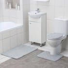 Набор ковриков для ванной и туалета Доляна «Плюшевый», 3 шт, 32×40 см, 40×50 см, 50×80 см, цвет серый - фото 317933622