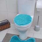 Набор ковриков для ванной и туалета Доляна «Плюшевый», 3 шт, 32×40, 40×50, 50×80 см, цвет синий - Фото 5