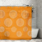 Штора для ванны Доляна «Большие круги», 180×180 см, полиэстер, цвет оранжевый - Фото 1