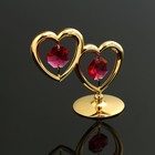 Сувенир «Два сердца», 6×3,2×5,5 см, с кристаллами - Фото 1