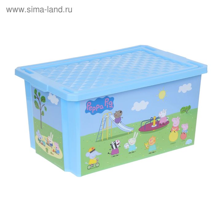 Ящик для игрушек "X-BOX. Свинка Пеппа", 57 л, цвет голубой - Фото 1