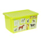 Ящик для игрушек "X-BOX. Обучайка. Животные", 57 л, цвет салатовый - Фото 1