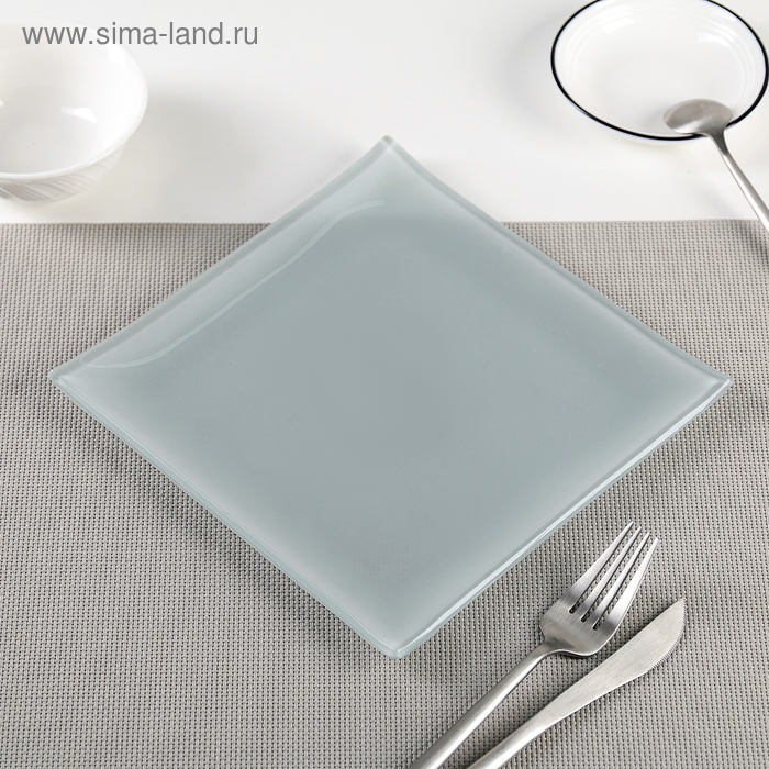 Тарелка 20х1,5 см "Пастель", цвет серый - Фото 1