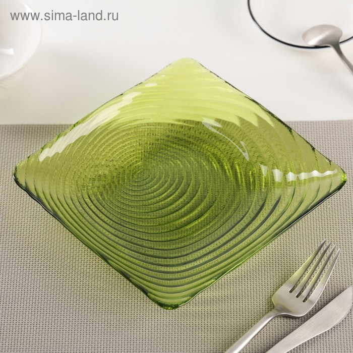 Тарелка 17,5 см "Корона", цвет зеленый - Фото 1