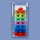 Таблетница - органайзер «Неделька», с таблеторезкой, съёмные ячейки, утро/вечер, 20 × 7,5 × 2,5 см, 7 контейнеров по 2 секции, разноцветная - фото 8295126