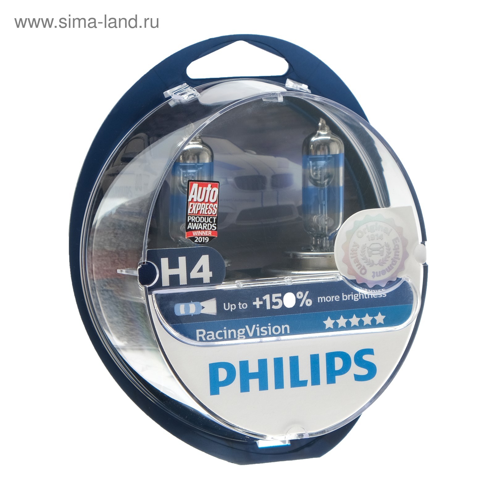 Лампа автомобильная Philips, H4, 12В, 60/55 Вт, Racing Vision +150 %, набор  2 шт (12342RVS2) - Купить по цене от 1 269.00 руб. | Интернет магазин  SIMA-LAND.RU