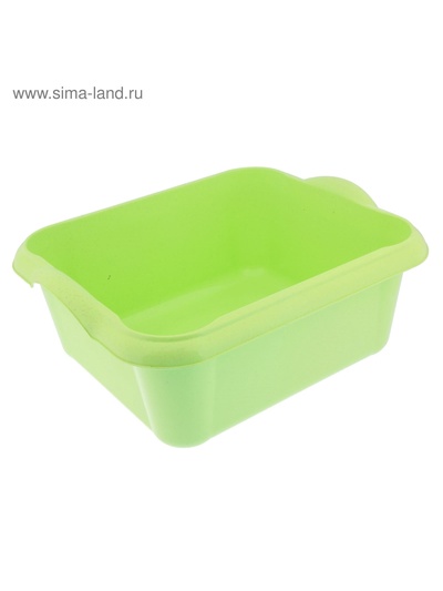 Таз квадратный, 10 л, 37×31×15.5 см, пластик, МИКС
